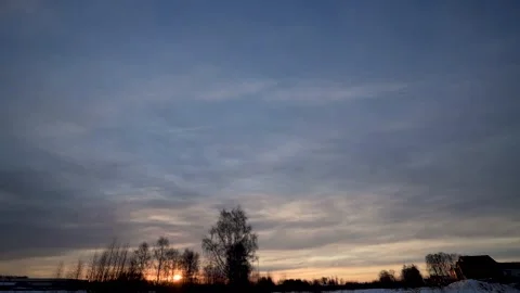Timelapse of clouds moving in the sky at evening time. Stock Footage 282378841