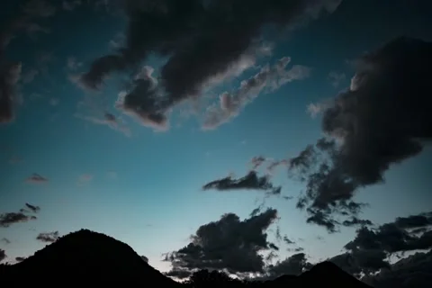 Timelapse - Clouds moving through the evening sky Stock Footage 260429757