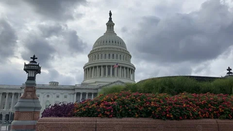 Timelapse of clouds outside Capitol Building Stock Footage 141828066