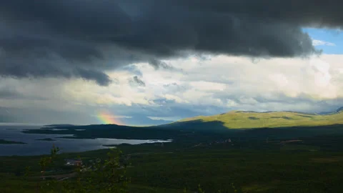 Timelapse of clouds over Abisko valley Stock Footage 150873513