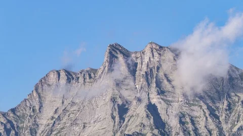 Timelapse of clouds over alpine peaks Stock Footage 123898966