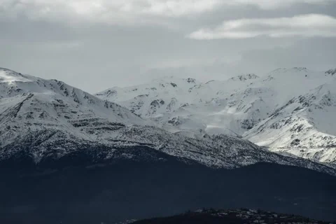 Timelapse of clouds over the Andes Mountains in Santiago, Chile. Stock Footage 345670032