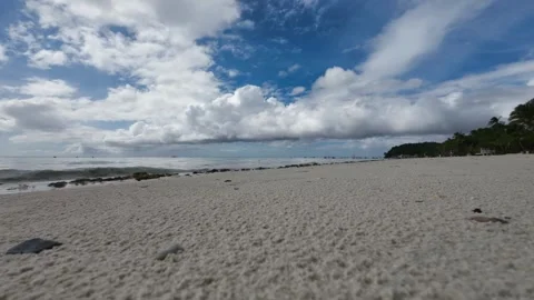 Timelapse Clouds Over Boracay Beach Philippines With People Walking Along Stock Footage 333670154