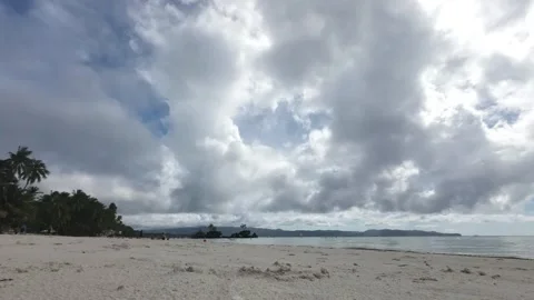 Timelapse Clouds Over Boracay Beach Philippines With People Walking Along Stock Footage 333671000
