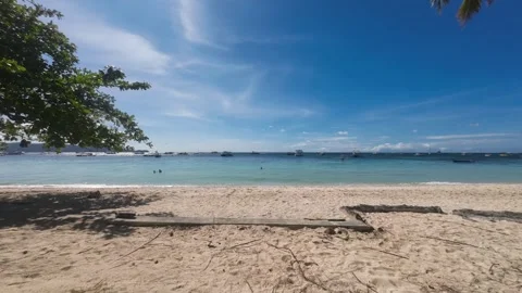 Timelapse Clouds Over Boracay Beach Philippines With People Walking Along Stock Footage 333671609