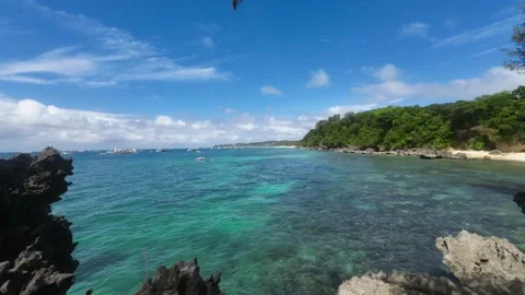 Timelapse Clouds Over Boracay Beach Philippines With Traditional Boats On Stock Footage 333672414