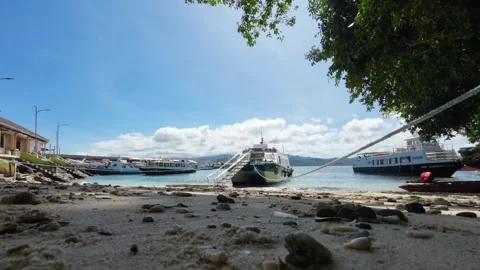 Timelapse Clouds Over Boracay Beach Philippines With Traditional Boats On Stock Footage 333672640