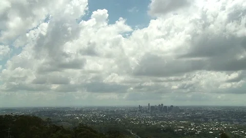Timelapse of Clouds Over Brisbane Stock Footage 76260851