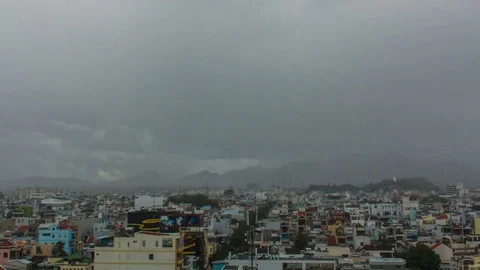 Timelapse - clouds over the city. 動画素材 70753366