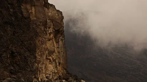Timelapse Clouds Over Cliffs on Kilimanjaro Stock Footage 42404282