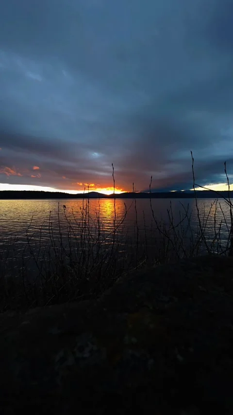 Timelapse of Clouds Over Coeur d'Alene Lake Stock Footage 324424575