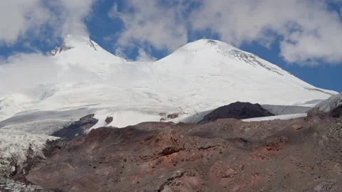 Timelapse, clouds over Elbrus Stock Footage