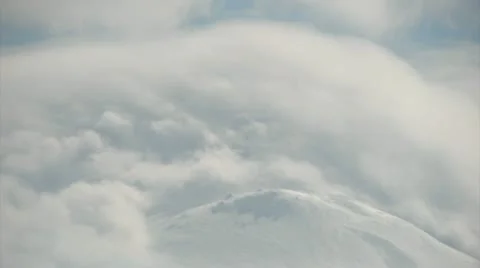 Timelapse clouds over an erupting Mount Augustine volcano in Alaska, USA Stock Footage 12757023