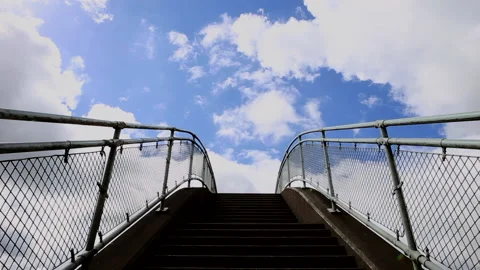 Timelapse clouds over a footbridge Stock-Footage 130262509