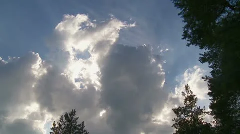Timelapse of clouds over forest Stock Footage 10791095