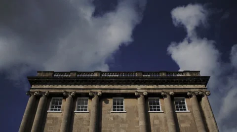 Timelapse of clouds over Georgian building Stock Footage 3291860