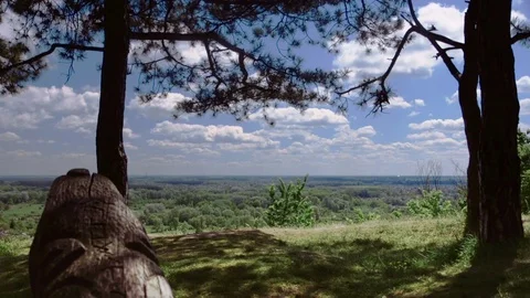 Timelapse clouds over the green field. 스톡 동영상 75419610
