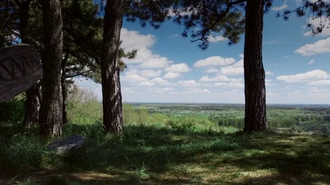 Timelapse clouds over the green field. Stock Footage 75419648
