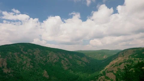 Timelapse clouds over green mountains Stock-Footage 93169471