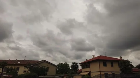 Timelapse Clouds Over the Houses Stock Footage 132208063