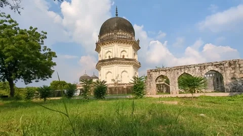 Timelapse of Clouds Over Jamsheed Quli Qutb Shah Tomb, Hyderabad Stock Footage 296586732