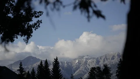 Timelapse of clouds over a Jasper National Park in Alberta Stock Footage 90830370