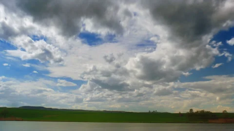 Timelapse clouds over the lake Stock Footage 39892073
