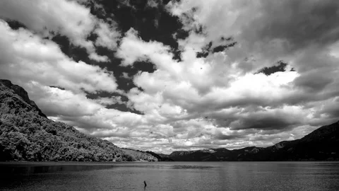 Timelapse of clouds over Lake Traful Stock Footage 86998831