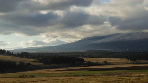 Timelapse of clouds over landscape under High Tatras mountains, Slovakia Video stock 146314486