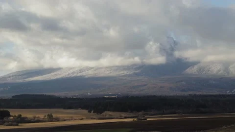 Timelapse of clouds over landscape under High Tatras mountains, Slovakia Video stock 146332627