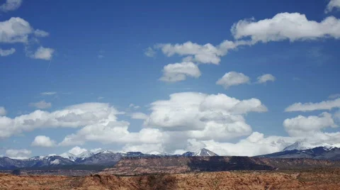 Timelapse of Clouds over the LaSal Mountains Stock Footage