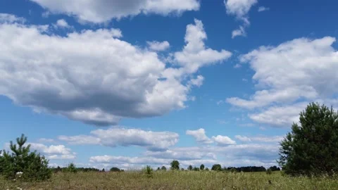 Timelapse of clouds over a meadow in summer Video stock 162805976