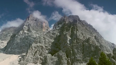 Timelapse of clouds over Monte Pelmo from Passo Staulanza, Dolomites Italy Stock Footage 83838198