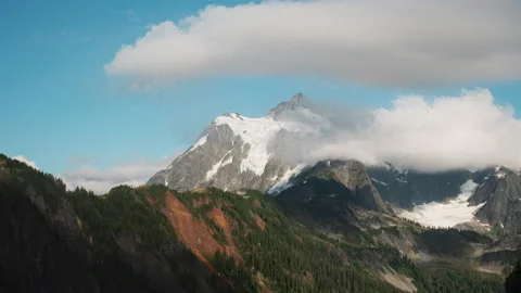 Timelapse of clouds over Mount Baker Stock Footage 131279269