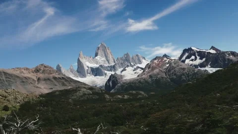 A Timelapse of Clouds Over Mount Fitz Roy in Patagonia Argentina Video stock 237987270