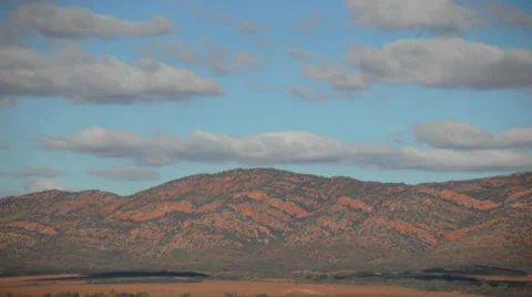 Timelapse of clouds over a mountain in the Australian Outback Stock Footage 29696900