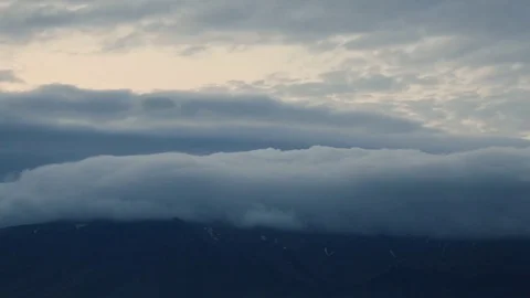 Timelapse of clouds over a mountain, Iceland Stock Footage 71086073