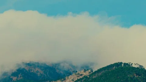 Timelapse of clouds over the mountains. Video stock 83691533