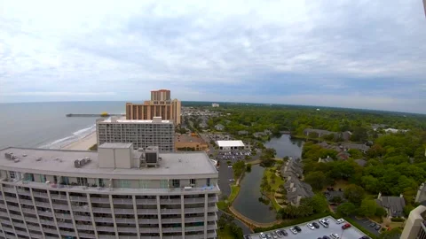 Timelapse of Clouds Over Myrtle Beach from Hotel Balcony Stock Footage 310804499