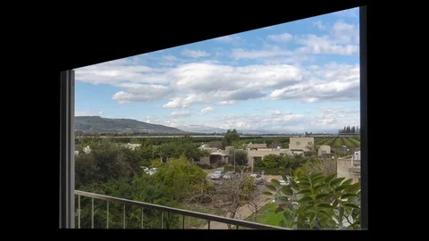 Timelapse clouds  over neighborhood Stock Footage 125836765