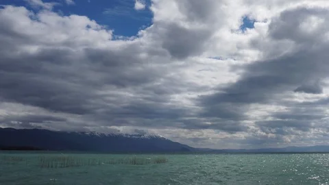 Timelapse with clouds over Ohrid Lake, Macedonia Stock Footage 87201705
