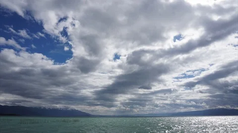 Timelapse with clouds over Ohrid Lake, Macedonia Stock Footage 87201709