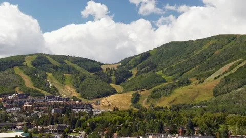 Timelapse of clouds over Park City Mountain Base ski area, Park City, Utah. Stock Footage 221236007