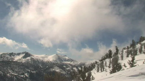 Timelapse Clouds Over Rocky Mountain Peaks in Lake Tahoe Stock Footage 531394