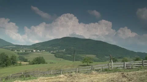 Timelapse - Clouds Over Rustic Farm Stock Footage 12057581