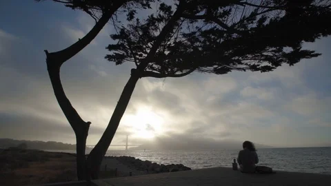 Timelapse of clouds over San Francisco bay Video stock 92714400