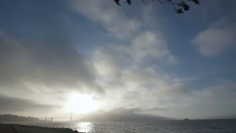 Timelapse of clouds over San Francisco bay Stock Footage 92715935