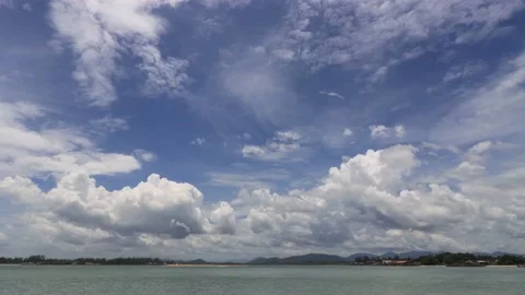 Timelapse clouds over sea Stock Footage 130184799
