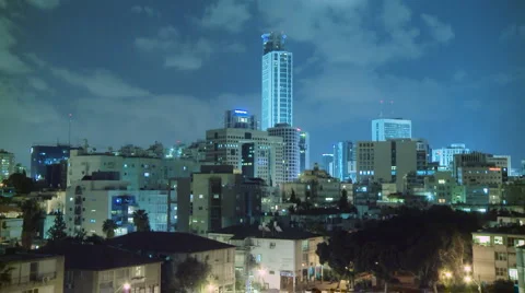 Timelapse of clouds over skyscrapers Stock-Footage 2945982