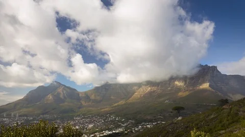 Timelapse of clouds over Table Mountain Stock Footage 102425962